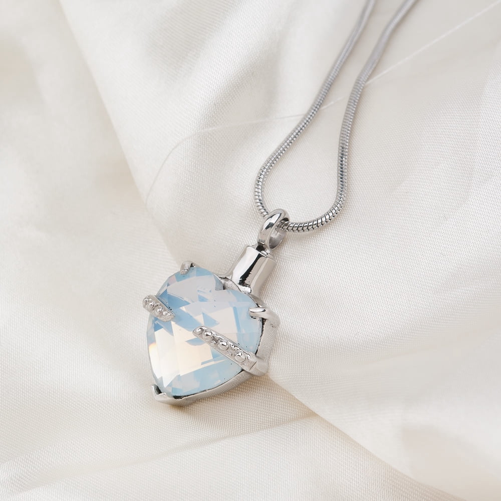 Birthstone Cremation Urn For Human Ashes Heart Memorial Keepsake Jewelry Crystal Heart with Free Funnel Kit and Velvet Jewelry Box (June)
