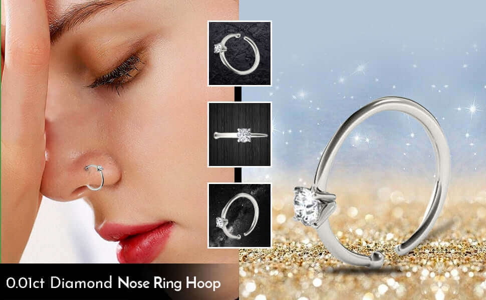 Buy Cuonna Gems Gallery Diamond Nose Pin for Women 22Kt Gold Pure Hira  Original Lab Certified Diamond Nose Ring | Nose Pin Stud Gold Diamond Stone  Vs1 Clarity Nosepin नाक की नथ गोल्ड