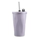 thumbnail image 2 of Vaso de acero inoxidable con pajita y tapa abatible | Vaso aislado al vacío de 600 ml para bebidas frías y calientes | Botella de agua portátil para coche, oficina, escuela y viajes, 2 of 2