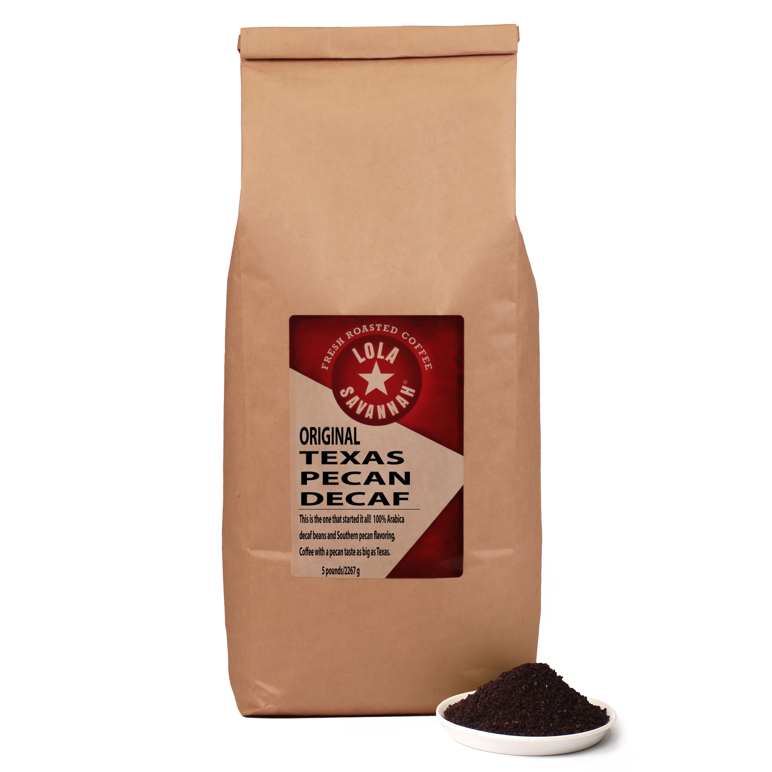 Lola Savannah Texas Pecan Ground Coffee Decaf 5lb Bag