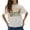 Beige, variant on Bibifish Womens Tee Tops Summer Elegant Graphic Print Short-Sleeve Tee Tops Relaxed Fit Crewneck Summer Daily Casual Streetwear Chic Wear