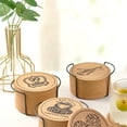 thumbnail image 3 of Posavasos de corcho, 12 juegos resistentes al calor e impermeables con soportes de metal, los mejores posavasos redondos naturales reutilizables para mesas de cristal de bar., 3 of 5