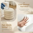 thumbnail image 5 of Flouki 20.1'' Storage Ottoman Round, Linen Pouf Ottoman Foot Rest with Removable Lid, Modern Beige Stool Seating for Girls Women, Foot Stool for Living Room, 5 of 7