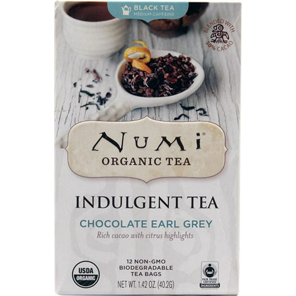 Numi Organic Tea Indulgent Tea Chocolate Earl Grey 12 Tea Bags