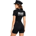 thumbnail image 4 of IWRICH Women's 5 Piece Role Sets Short Sleeve Jumpsuit Adult Cop Outfit for Halloween Navy XL, 4 of 6