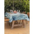 thumbnail image 2 of Outdoor Tablecloth with Umbrella Hole & Zipper, Teal Blue Starfish Coastal Rectangle Tablecloth 60x84 Inch, Nautical Beach Eucalyptus Coral Patio Table Cover Waterproof Table Cloth for Picnic/Party, 2 of 7