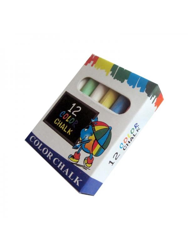 【Clearance!】Colored Dustless Chalk (12 ct Box) / Essel Non-Toxic/Painting Color Chalk Teacher Blackboard Chalk Graffiti Stationery