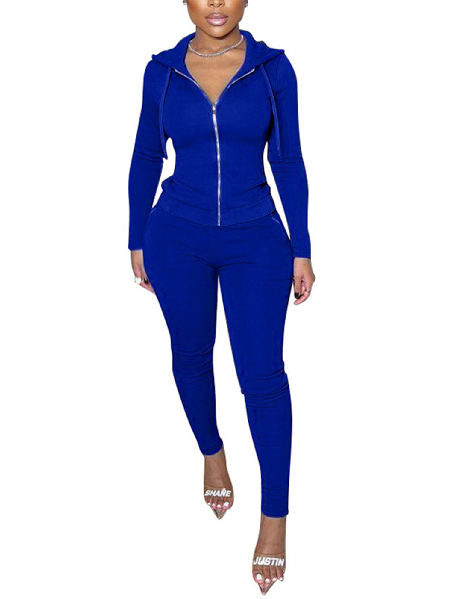 Niuer Full Zip Up Jogging Sweat Suits for Women 2 Piece Outfits Hoodie