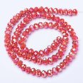 thumbnail image 2 of 10strands Electroplate Glass Beads Strands Opaque Solid color AB color Plated Faceted Rondelle Red 3.5~3.8x3mm Hole: 0.4mm about 105~110pcs/strand 29~31cm, 2 of 2