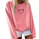 thumbnail image 1 of Gibobby Sudadera oversize mujer Sudadera para mujer linda camisa de otoño con cuello redondo(Rosa,CH), 1 of 4
