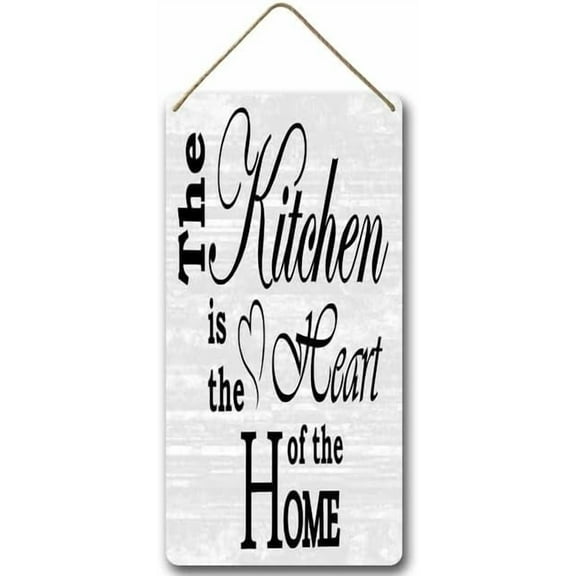 6x12 IN The Kitchen is The Heart of The Home,Rustic Wall Art Kitchen Sign,Hangable Wooden for Home Decor,Farmhouse Vintage Coffee Cooking Sign