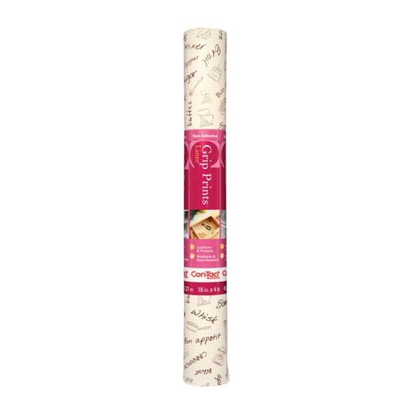 Con-Tact 6515530 4 ft. x 18 in. Grip Prints Bon AppTtit Non Adhesive Shelf Liner