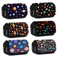 thumbnail image 2 of Estuche de lona con astronauta, bolsa de lápices con doble cremallera, bolsa de almacenamiento de suministros escolares, gran capacidad, estuche para bolígrafos para estudiantes, papelería para niños, 2 of 4