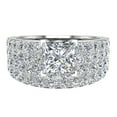 thumbnail image 4 of Princess Cut Accented Diamond Engagement Ring for Women Two Row 1.60 CTW 14K White Gold, 4 of 5