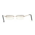 thumbnail image 4 of Rimless Rectangular 90s Elegant Metal Rim Sunglasses Gold Grey, 4 of 4