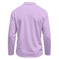 thumbnail image 7 of Hearthz Polo Shirts for Men 3 Button Placket Lapel Collar Mens Long Sleeve Tee Shirts Business Casual Mens Golf Polo Shirts Work Shirt Light Purple L, 7 of 7