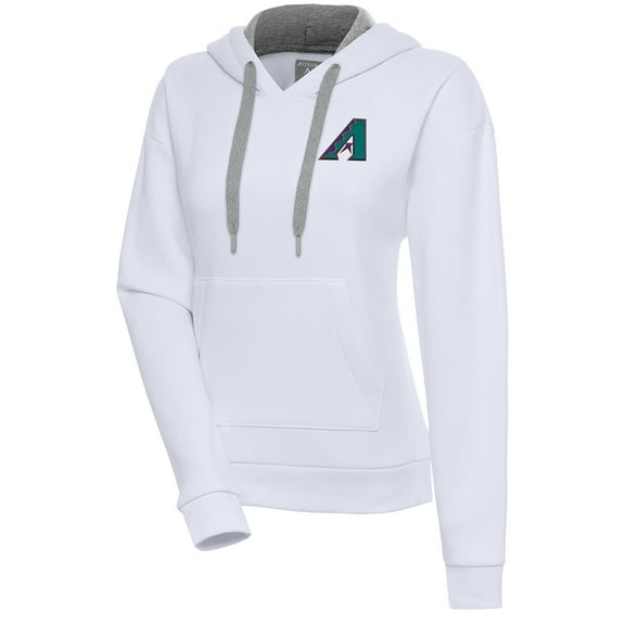 Women's Antigua White Arizona Diamondbacks Cooperstown Victory Pullover Hoodie