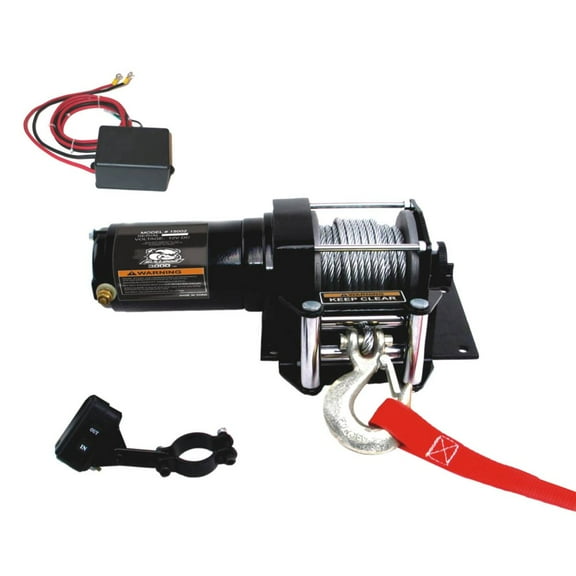 BULLDOG WINCH 15002 3000LB ATV WINCH WITH MINI-ROCKER SWITCH, MOUNTING CHANNEL, ROLLER FAIRLEAD