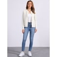 thumbnail image 4 of DARING DIVA Women's Crew Neck Long Sleeve Open Front Button Down Cardigan S Apricot, 4 of 6
