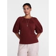 thumbnail image 2 of Scenario Women's and Women's Plus Fleece Top with Lantern Sleeves, Size XS-4X, 2 of 6