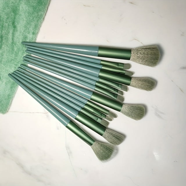 LNGOOR 13 PCS Professional Makeup Brush Set - Soft & Fine Nylon Bristles ABS Plastic Rod Unscented Perfect for Normal Skin - Complete Eye Shadow Foundation Blush Powder Blending Bea