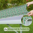 thumbnail image 6 of Light Blue Christmas Santa and Tree Pattern Square Fitted Tablecloth with Elastic Edge,Square Table Cover,Washable Elastic Table Cover for Home Kitchen Party Decor 36"x36", 6 of 6