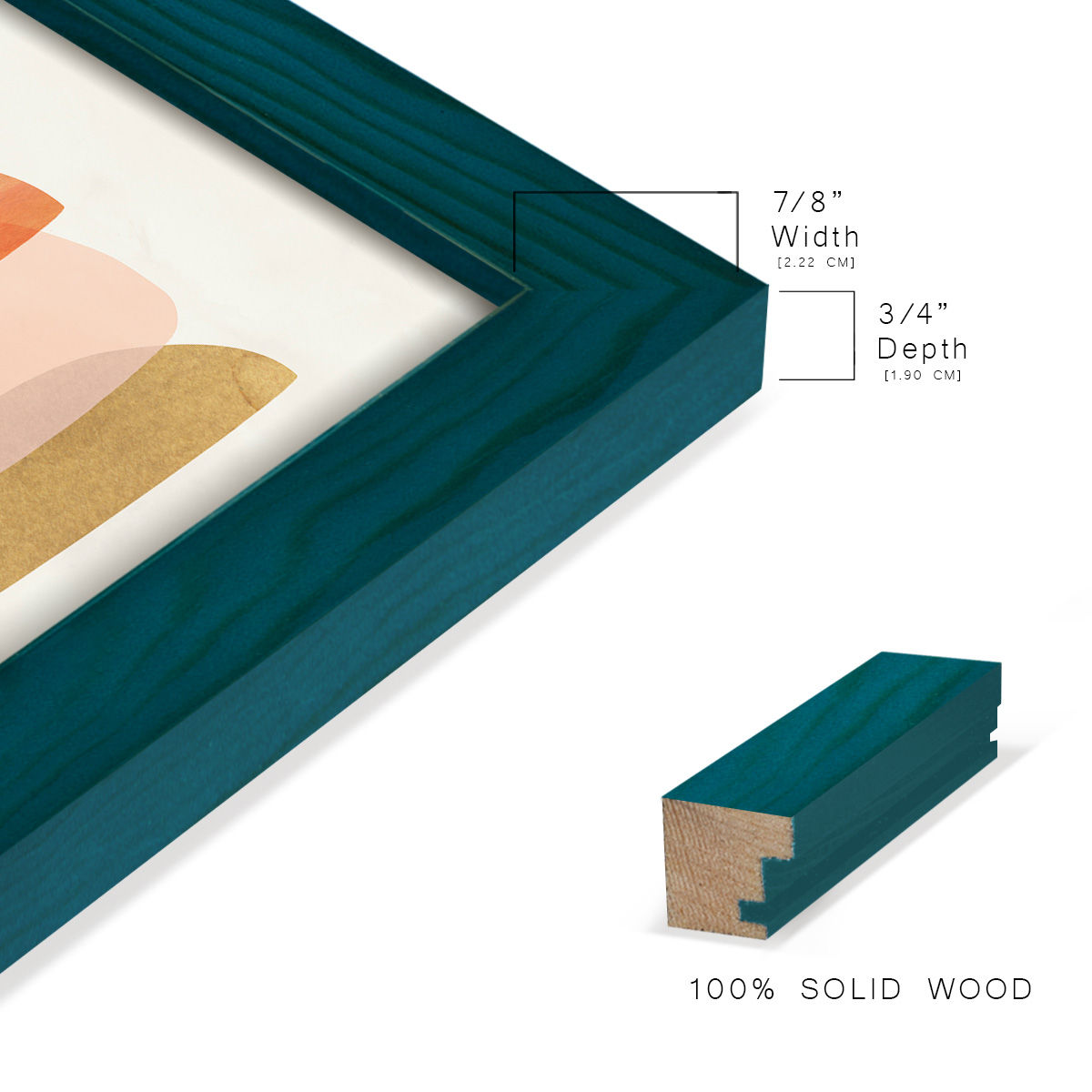 Mod Pods I -Framed Print w/glass-Ocean Blue