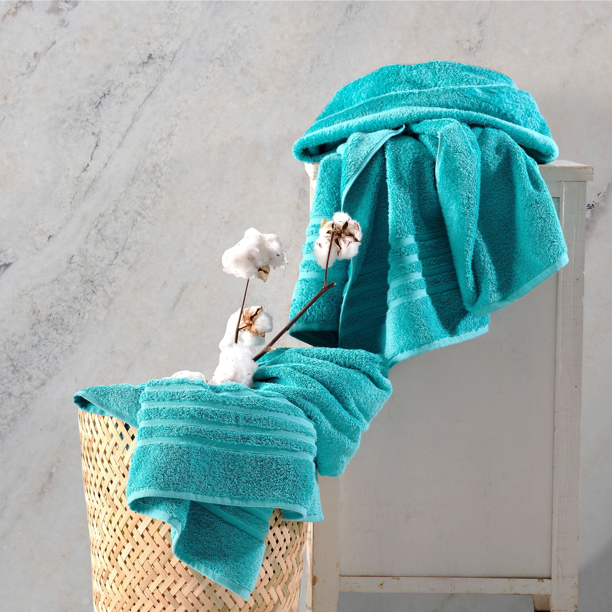 Jumbo Large Bath Sheets Towels 2 Pack Soft and Absorbent, 100% Cotton Towels (Teal Turquoise, Bath Sheet)