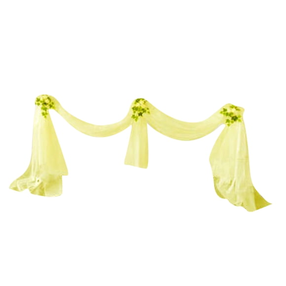Decoración festiva de tul con lazo de poliéster para fiestas de bodas amarillo