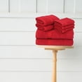 thumbnail image 4 of Gold Textiles Luxury 10 Piece Towel Set (Bath Mat 27x54, Hand Towel 16x30, Washcloth 13x13, Bath Mat 22x34) Ultra Plush Absorbent Cotton Towels For Bathroom (Red, 10 Piece Towel Set), 4 of 6