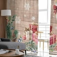 thumbnail image 6 of Christmas Elk Sheer Curtains 96 Inches Long, Xmas Pine Cones Gifts Snowflake Vintage Light Filtering Window Curtains for Living Room/Bedroom, Rod Pocket Voile Sheer Drapes, 52"Wx96"L, 2 Panels, 6 of 9
