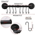 thumbnail image 3 of XISOBO 16 Inch Industrial Pipe Pan Pot Rack with 8-Hooks, Wall Mounted Metal Rail Kitchen Utensil Pot Pan Lid Storage Organizer/Cookware Holder with Hardwares, 3 of 7