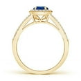 thumbnail image 2 of Angara Natural 0.6 Ct. Blue Sapphire with Diamond Halo Ring in 14K Yellow Gold for Women (Ring Size: 12), 2 of 8