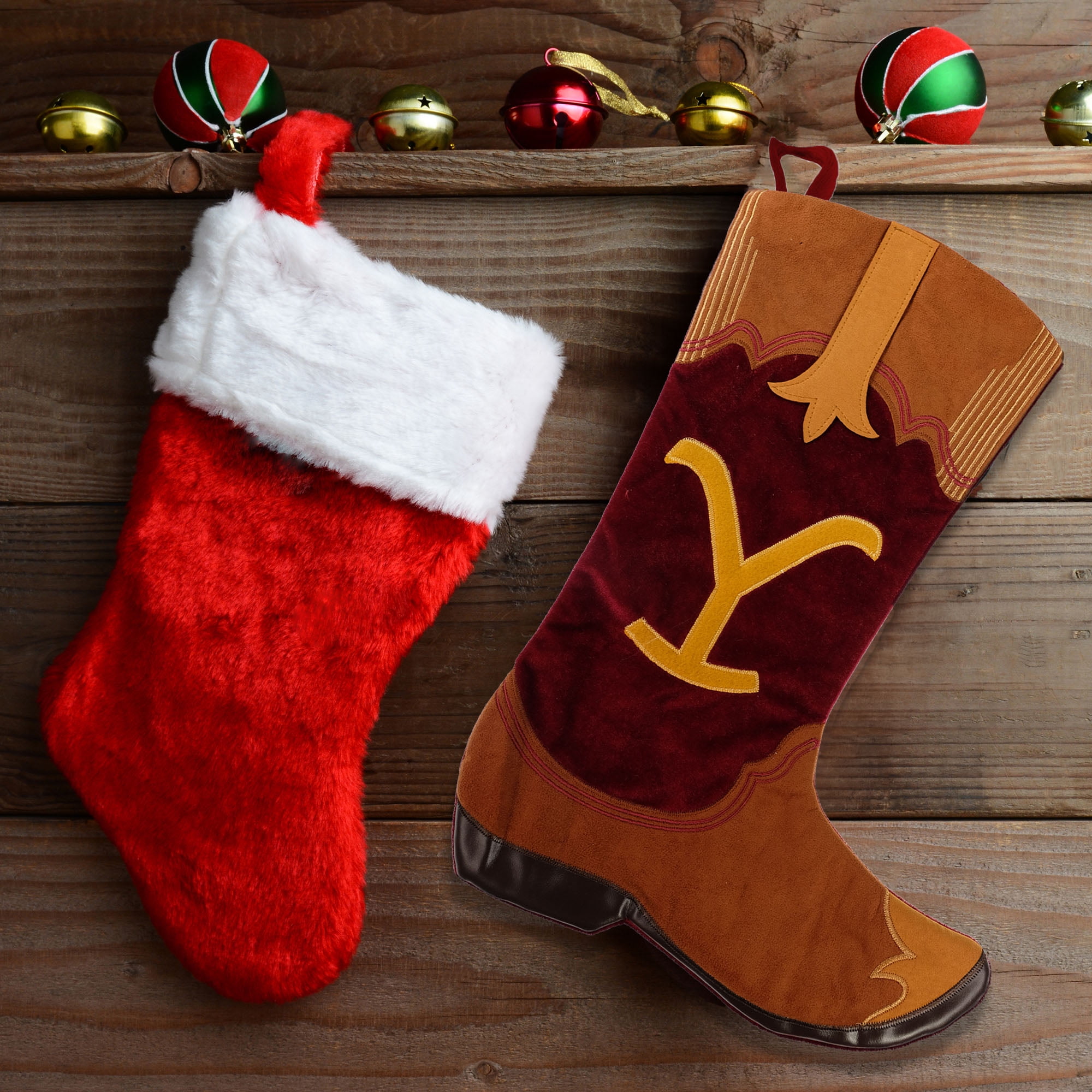 Yellowstone 20 inch Cowboy Boot Christmas Stocking by Ruz