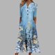 thumbnail image 1 of Puntoco Vestido De Manga Corta Con Cuello En V, Vestido De Bolsillo Informal Estampado A La Moda Para Mujer, Azul Cielo M, 1 of 5