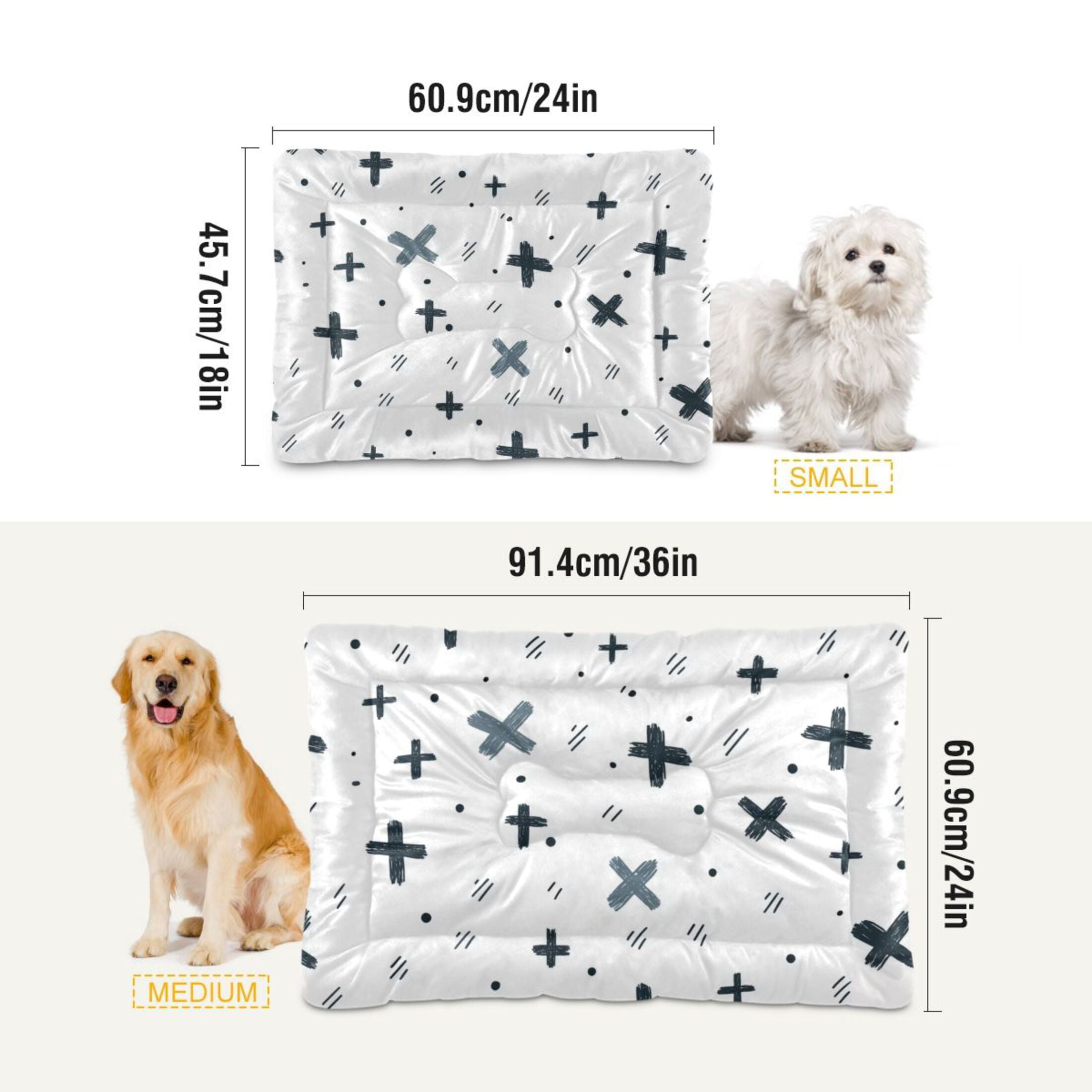 Cozy Mat Pet Bed Indoor Outdoor Warm Soft For Cat Dog Puppy(S/M) Hand-drawn Crosses