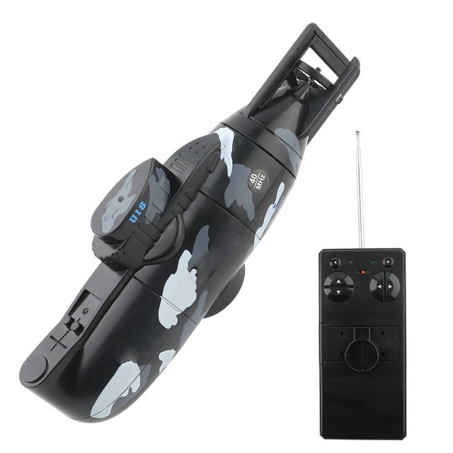 Mini simulación de control remoto militar, modelo de juguete submarino de 6 canales (negro)