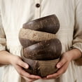 thumbnail image 5 of Coconut Bowls & Wooden Spoon Combo (Coco Shell Bowl): Classic Design, 5 of 9