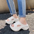 thumbnail image 2 of HNMKIU Womens Slippers Summer Thick Soled EVA Soft Sole Toe Separator Flip Flops Outdoor Comfortable Beach Sandals for Women Z01_White,8, 2 of 9