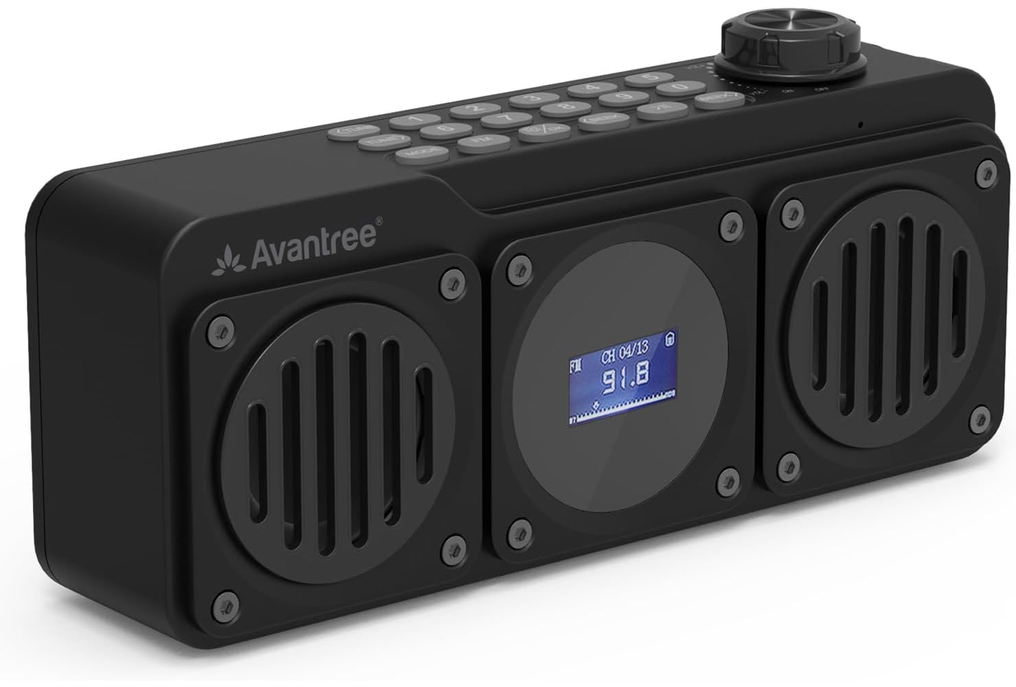 Avantree Boombyte - Portable Digital FM Radio with Bluetooth Speaker, Superb Sound, Metal Finish, MP3 Player, Support Micro SD Card & USB Audio Input, Long Play Time, Rechargeable, Easy to Use