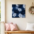 Blue Black Floral Canvas Wall Art for Living Room, Vintage Blue White ...