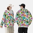thumbnail image 4 of Daiia Watercolor Flowers UPF 50+ Sun Protection Hoodie Jacket Lightweight Long Sleeve Sun Shirt for Women Men with Pocket Hiking Outdoor-Large, 4 of 7