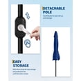 thumbnail image 2 of Parasol de Patio 7,5 Pi, Protection UV et Ombrage Imperméable, Parasol d'Extérieur pour Patio, Mât en Acier Robuste, 6 Nervures Robustes, Inclinaison à Bouton-Poussoir et Manivelle Facile pour Jardin, Terrasse, Cour Arrière, Piscine, 2 of 7