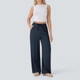 thumbnail image 2 of Ashirexll Wide Leg Pants Woman, Summer Pants for Women, Solid Color Casual Drawstring Waist Wide Leg Trousers, 2 of 7