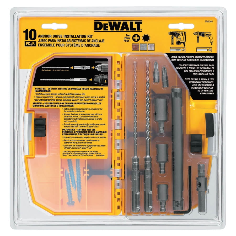 Dewalt - DW5366 - 10-PC SDS Plus Hex Hammer Drill Bit Set