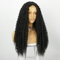 thumbnail image 5 of African Human Hair Wigs Long Straight Lace Front Wig Natural Medium Parted Synthetic Fiber Headpiece, 5 of 8