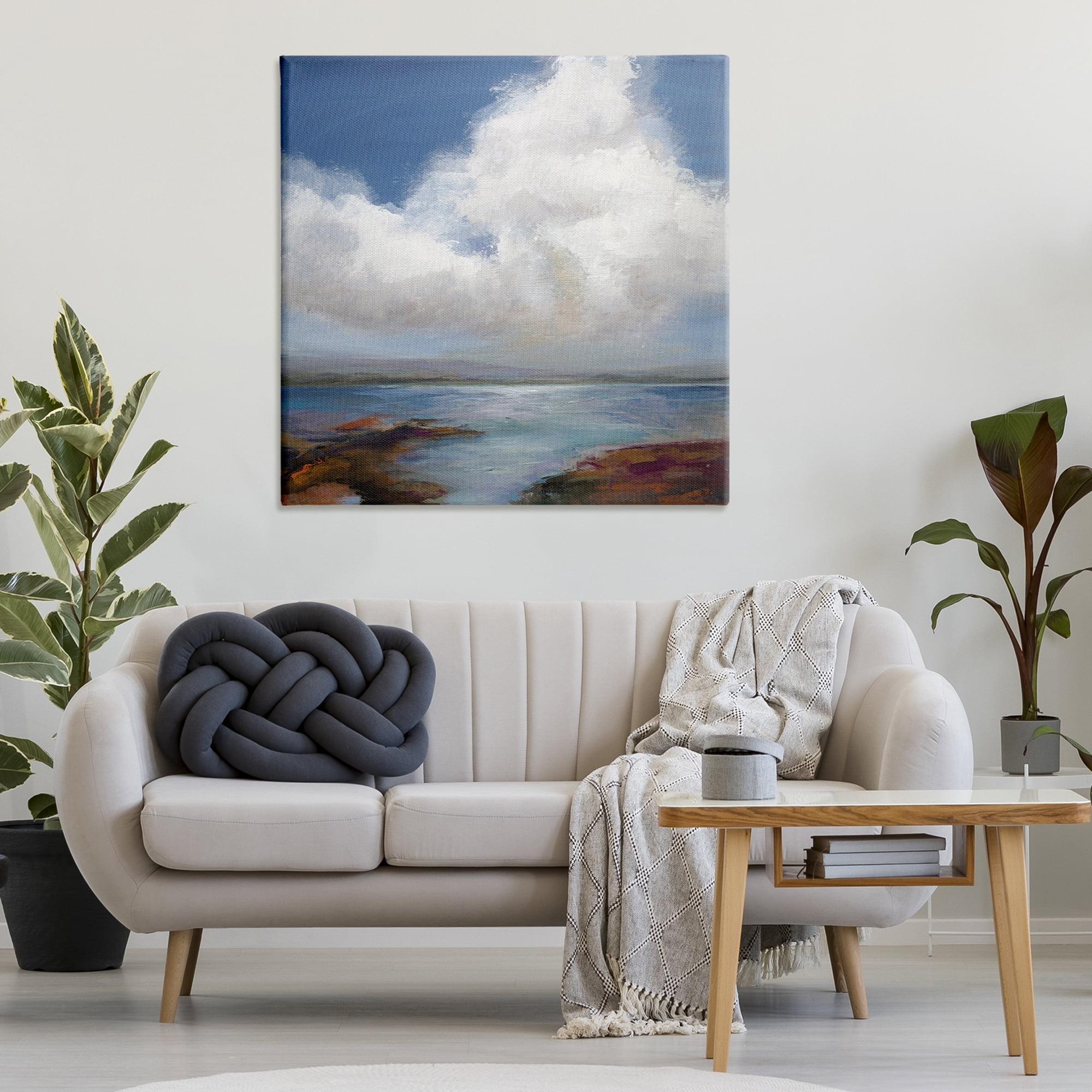 Stupell Industries Clouds over Sea Painting Landscape & Nature Painting Wrapped Canvas Art Print Wall Art, 36 x 36