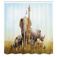 thumbnail image 3 of Ambesonne Giraffe Shower Curtain, Lion Tiger Zebra, 69"Wx84"L, Multicolor, 3 of 5
