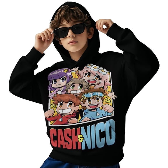 Cash And Nico Youth Hooded Sweatshirt Graphic Printed Long Sleeves Pullover Hoodies