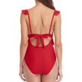 thumbnail image 4 of Women's Ruffle One Piece Swimsuit Strappy Bathing Suits Ladies Cute Monokini Swimwear, 4 of 5